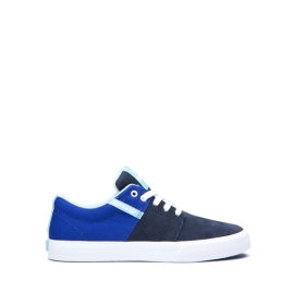 Supra STACKS II VULC Lave Sneakers Barn Kongeblå/Marineblå/Hvite | NO-60430